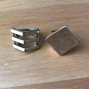 J Crew gold rings duo